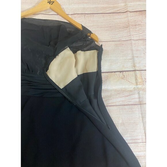 Ann Taylor Women's Black 100% Silk Sleeveless Classic Black Dress - 6 - Picture 11 of 15